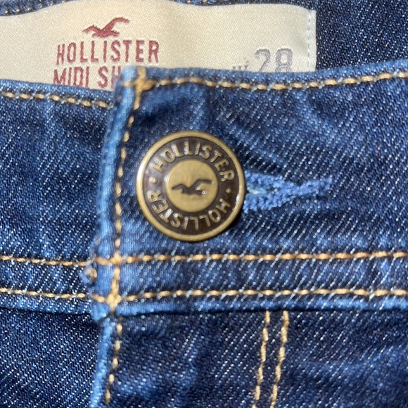 Hollister midi short dark denim size 7 / 28 waist - Picture 4 of 6